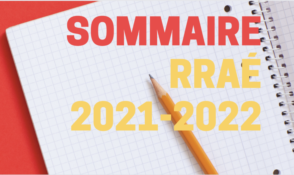 Sommaire RRAÉ 2021-2022