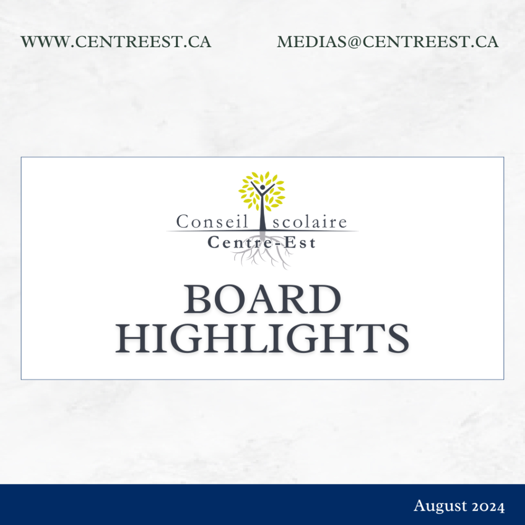 Organizational Board Highlights - August 2024