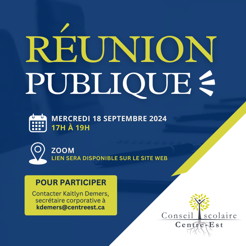 INVITATION – RÉUNION PUBLIQUE – 18 SEPTEMBRE 2024