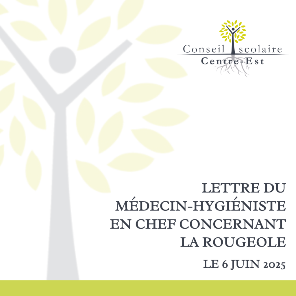 Lettre du médecin-hygiéniste en chef concernant la rougeole