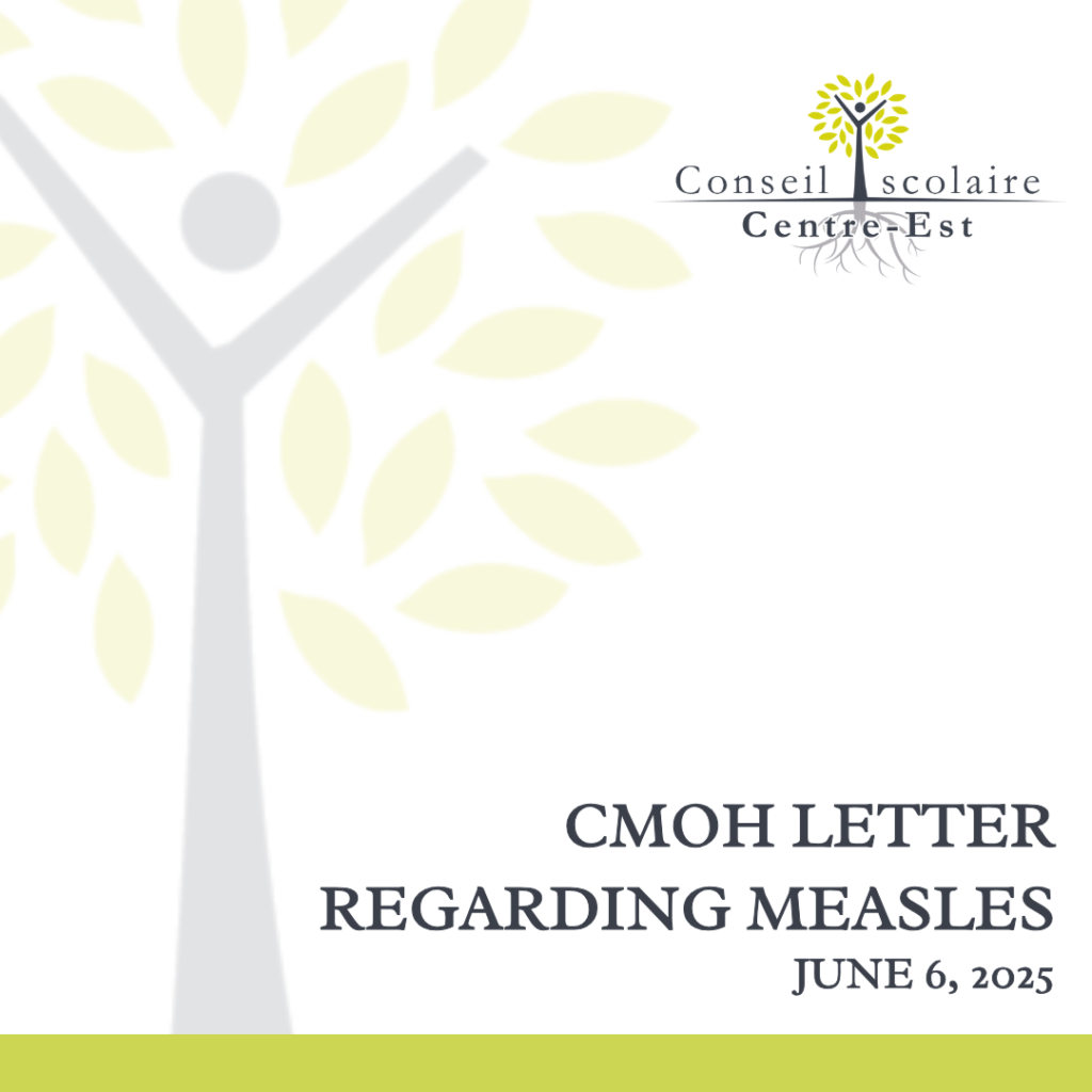 CMOH Letter to parents regarding Measles