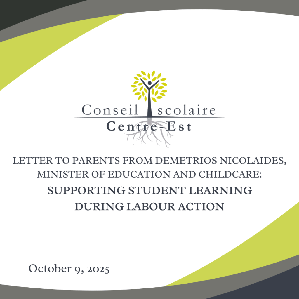 Letter to parents from Demetrios Nicolaides, Minister of Education and Childcare: Supporting Student Learning During Labour Action