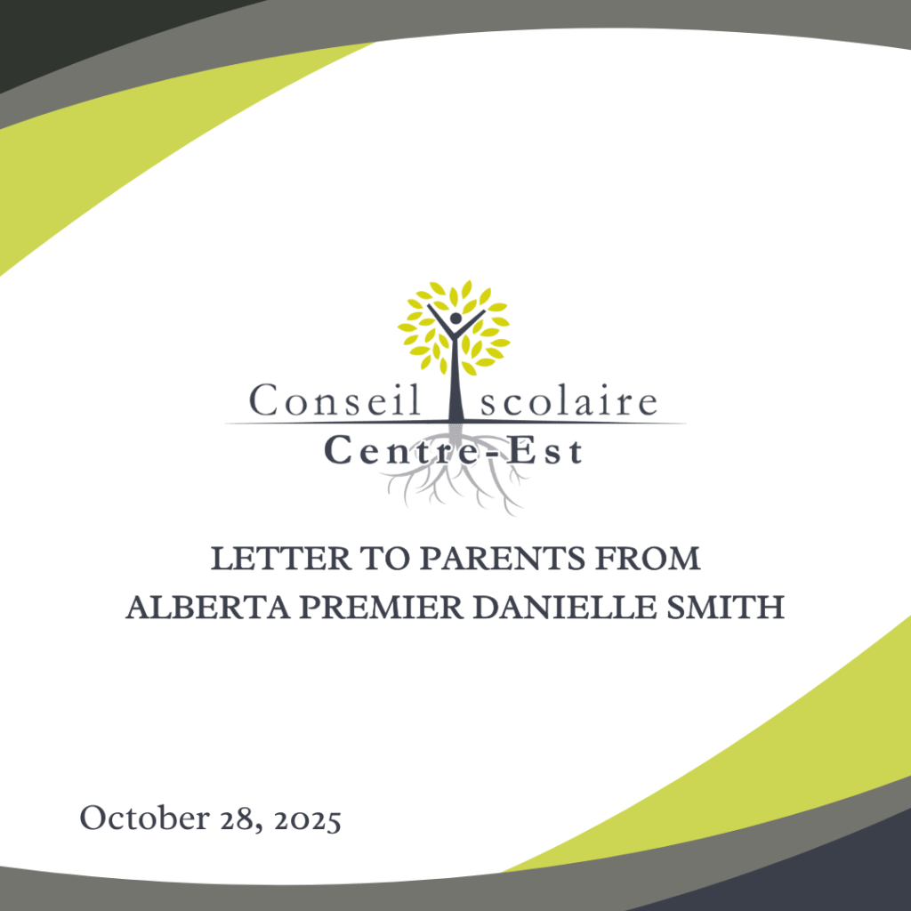 OCTOBER 28, 2025: LETTER TO PARENTS FROM ALBERTA PREMIER DANIELLE SMITH