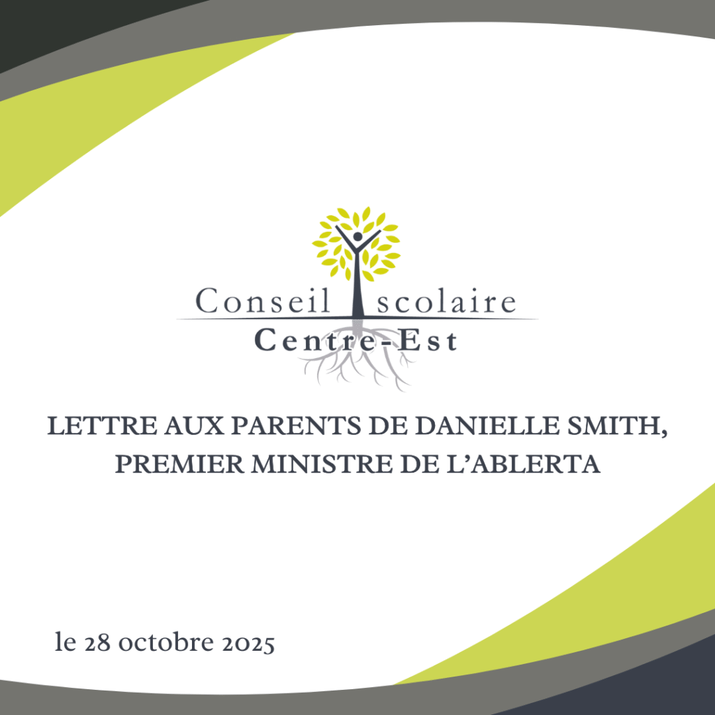 28 OCTOBRE 2025 : LETTRE AUX PARENTS DE DANIELLE SMITH