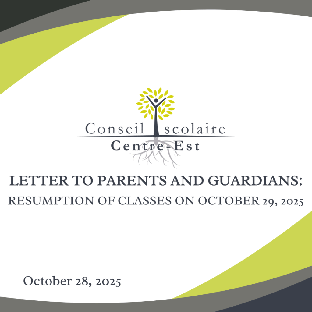 Letter to parents: Resumption of Classes on October 29, 2025